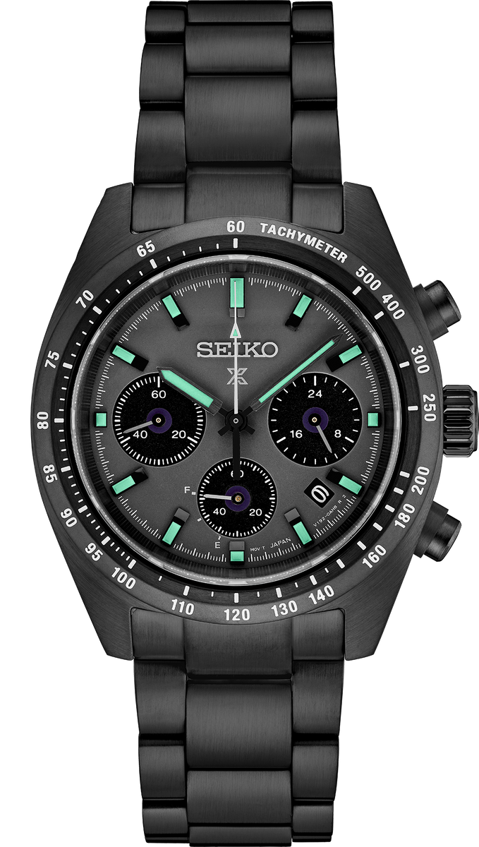 Seiko solar chronograph black sales