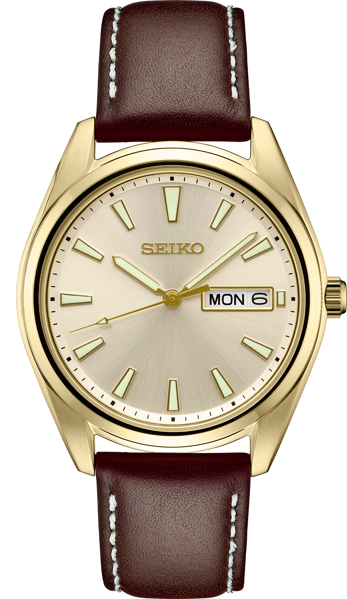 seiko dress watch leather SUR450 seiko brown leather watch