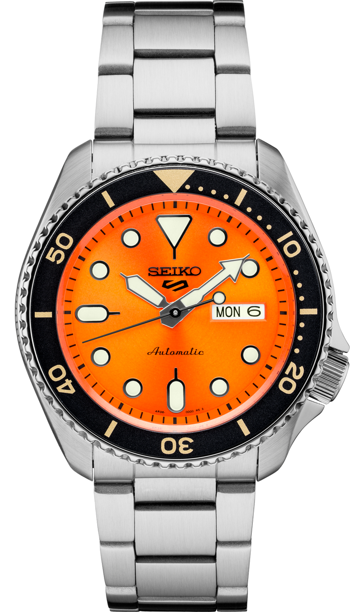Seiko watch top orange face