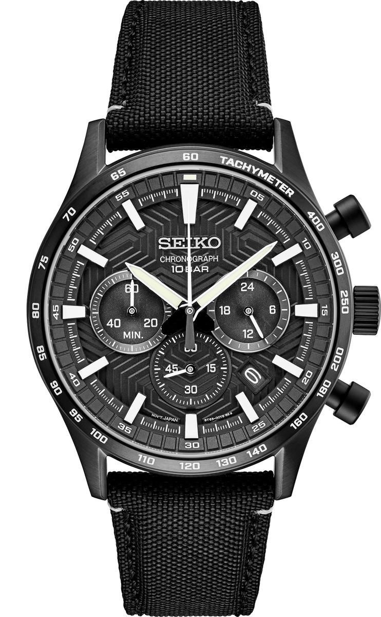 Seiko chronograph leather deals strap