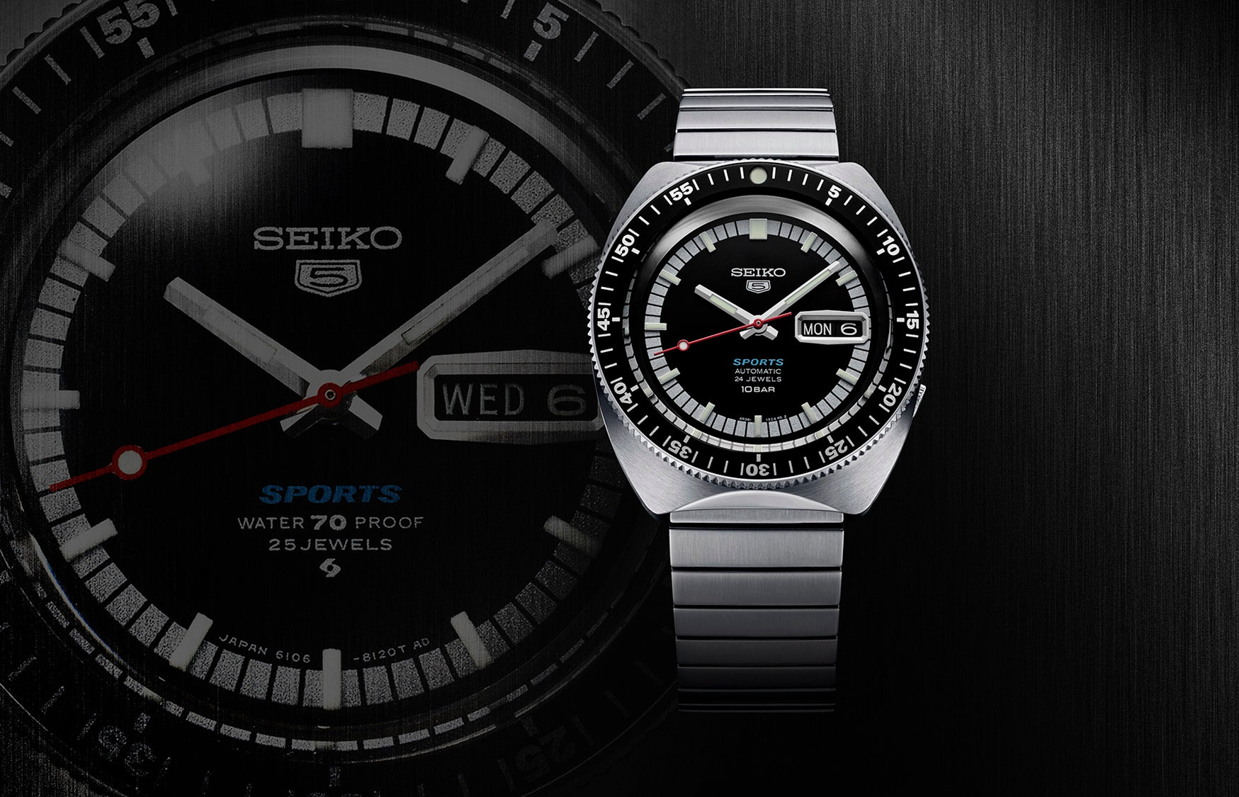 Seiko 5 Sports celebrates 55 years with four new creations paying homage to its origins.