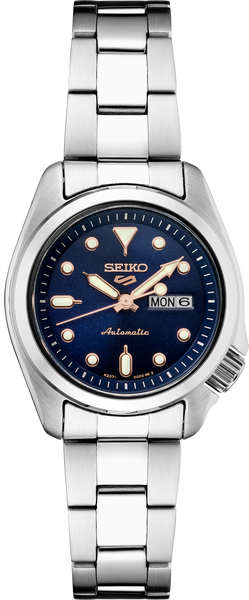 Seiko 5 Sports Two Tone Stainless Steel White Dial Automatic SRE004  SRE004K1 SRE004K 100M Womens Watch - CityWatches IN