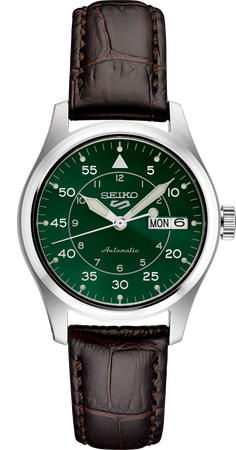 Seiko 5 leather watch sales