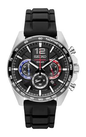Seiko Men s Essentials Quartz Chronograph Watch SSB347 Black
