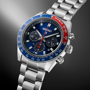  SEIKO Prospex Speedtimer Solar Chronograph SSC913, Blue dial  with Sunray Finish and red Accents : Clothing, Shoes & Jewelry