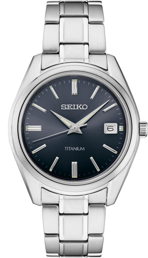 Seiko black titanium watch sales