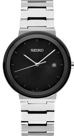 Seiko black steel 2024 watch